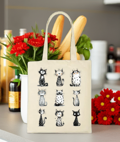 Polka Dot Cats Tote