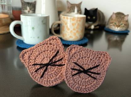 Kitty Crochet Coaster Set - Image 2