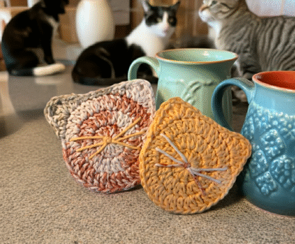 Kitty Crochet Coaster Set - Image 5