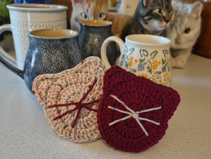 Kitty Crochet Coaster Set - Image 6