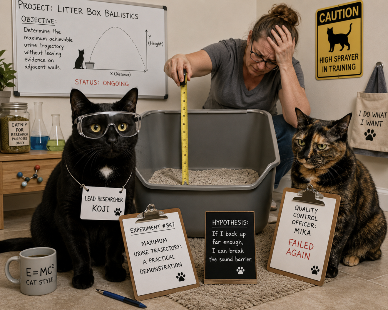 When Your Cat Turns Bathroom Time Into a Ballistics Test
